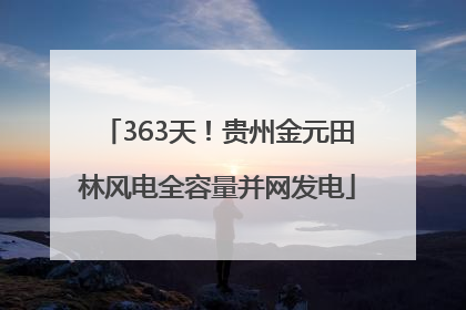 363天！贵州金元田林风电全容量并网发电