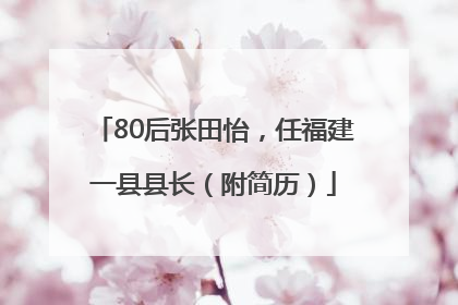 80后张田怡，任福建一县县长（附简历）