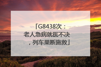 G8438次：老人急病就医不决，列车果断施救